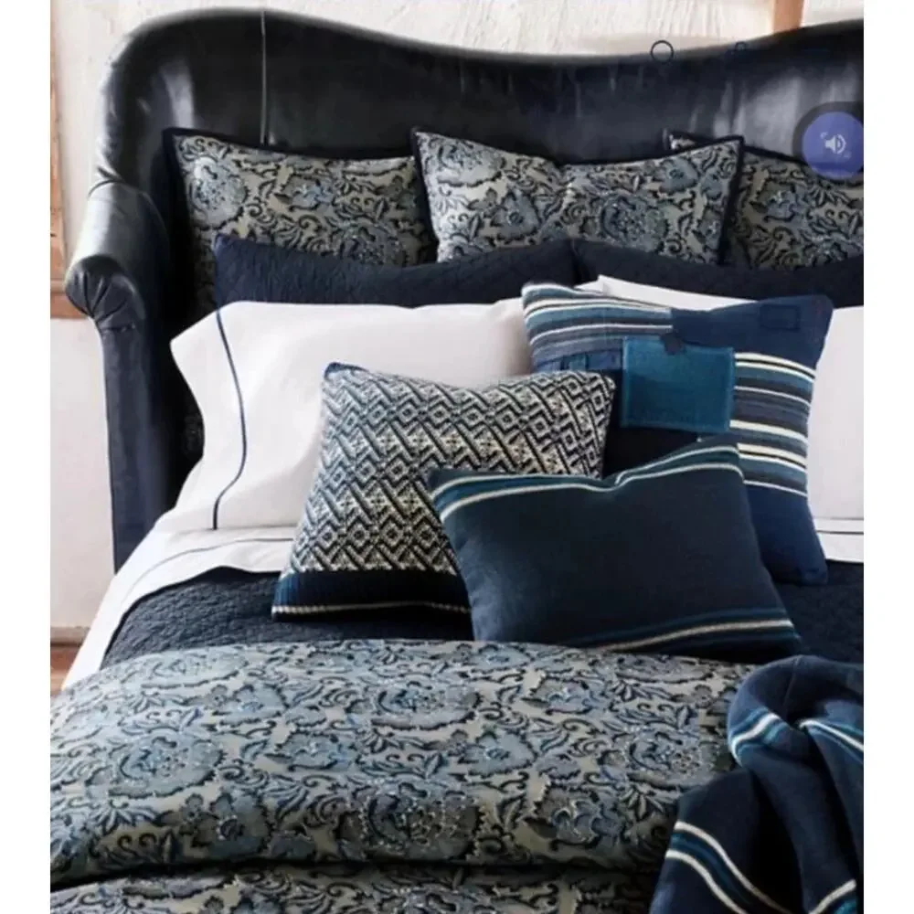 New Ralph Lauren Mathers Throw Pillow Cover 22x22 Handmade Linen Zip $295